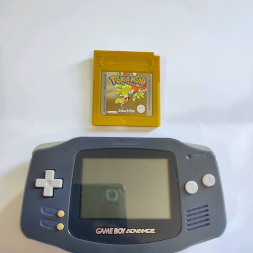 Game Boy Advance Nintendo Console used with Pokémon Gold cartridge