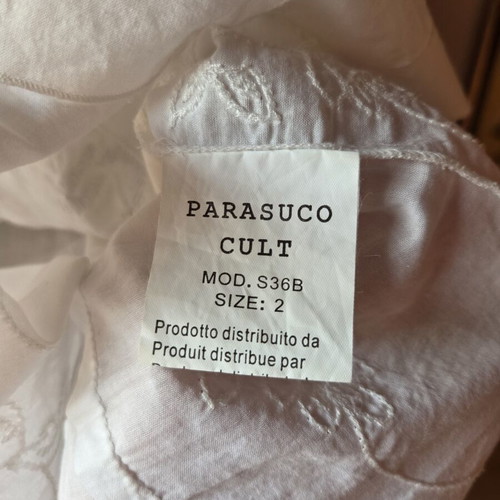 Parasuco Cult S36B cotton blouse size S 36 8 like new, white with embroidery