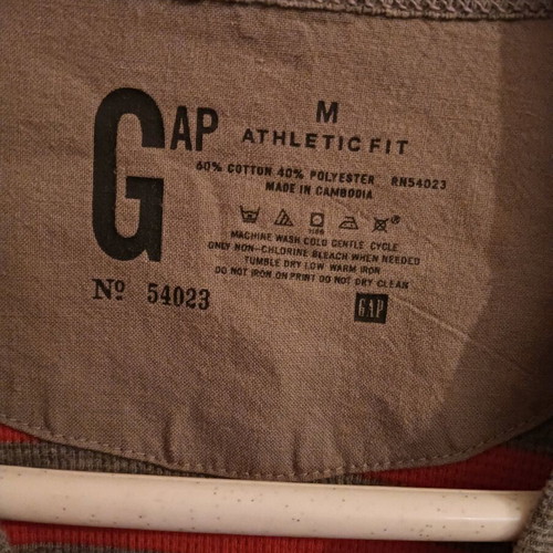 GAP men's long-sleeve spring shirt medium like new, gray orange