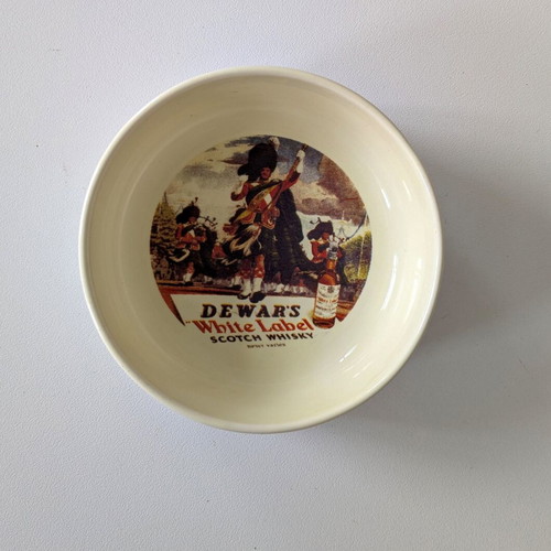 Dewar's White Label porcelain bowl used, collectible