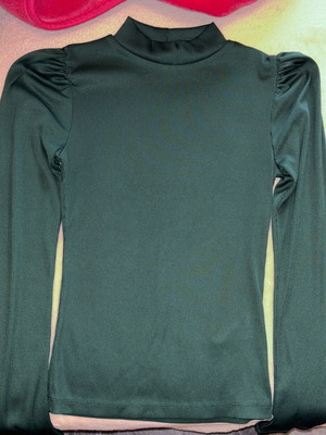 Long-sleeve thin blouse like new, cypress green, Pink Woman XS