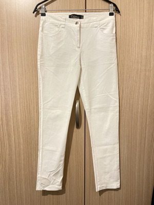 White fabric capartine elastic pants Cinnamon like new, size S/M