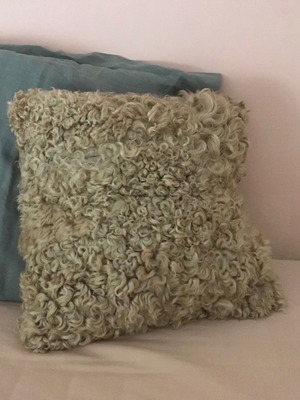 Γούνινη μαξιλαροθήκη σαλονιού 40x40cm φυσικό χρώμα, 100% δέρμα με τρίχωμα καινούργιο