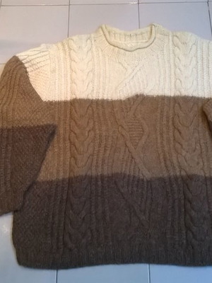 Handmade wool sweater used, brown, size L