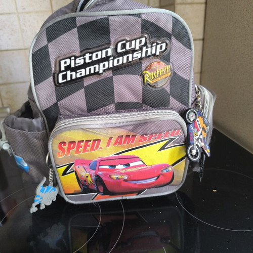 Children's backpack for preschool with McQueen lights, like new, gray