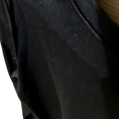Zara medium black long-sleeve cotton top with elastane