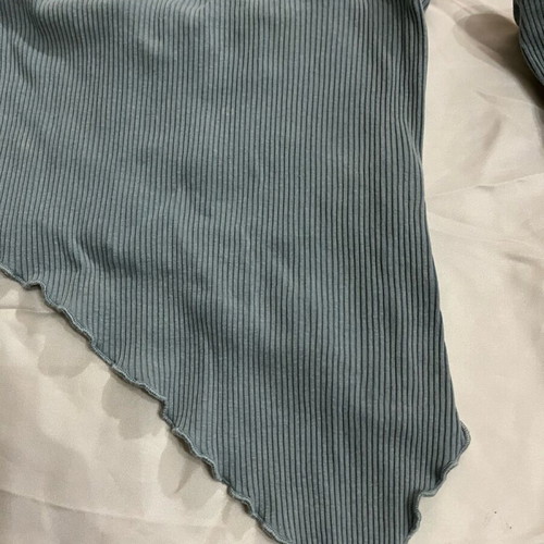 Bershka ribbed top with integrated sleeves like new, green turquoise XS