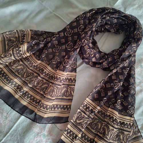 Women's scarf, beige and brown