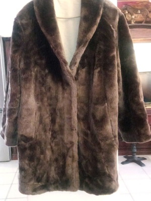 Synthetic fur new very dark brown size XXXL