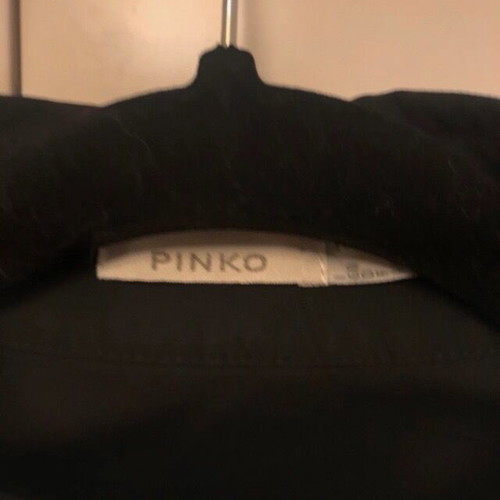 Pinko women's black shirt size 10 M with lace and ribbons like new
