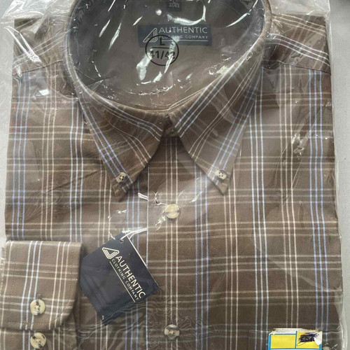 Authentic clothing company men's shirt new, brown and green, size L
