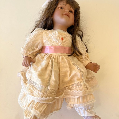 Porcelain doll used, height 46cm
