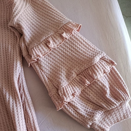 Shein pink women's blouse with unique sleeves like new, XL
