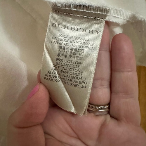 Burberry Brit check collar white slim line shirt size M used