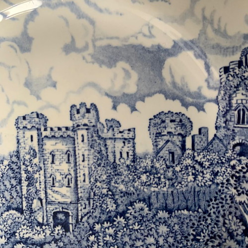 Staffordshire England Plates, pack of 3, hand engraved, 25 cm diameter