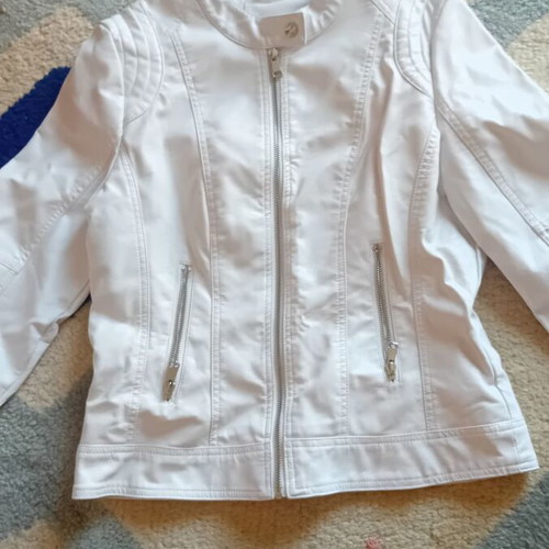 Leather jacket new, white, size L