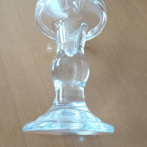 Classic Tall Glass Candlestick 14cm new, double use