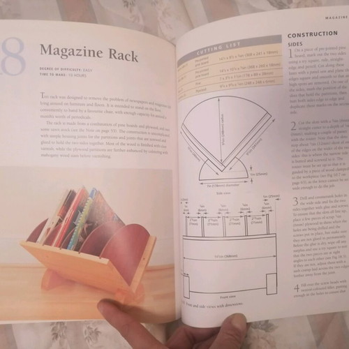 Book in English for DIY small furniture projects at home new