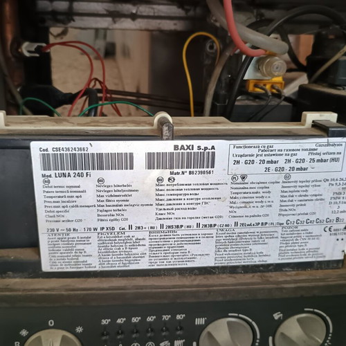 Baxi Luna 240 Fi Gas Boiler used, wall-mounted with chimney