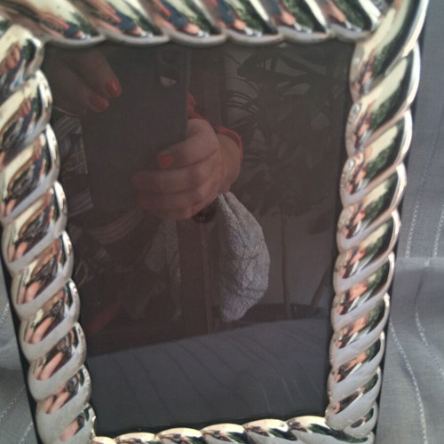 Silver photo frame with design, 21×15.5cm