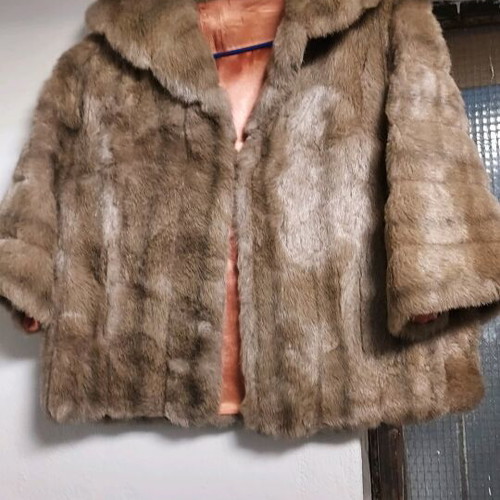 Eco fur coat new, beige, size M/L