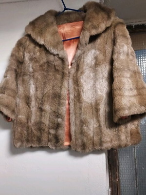 Eco fur coat new, beige, size M/L