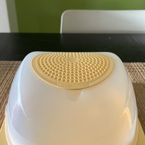 Tupperware cheese container slightly used with scratches