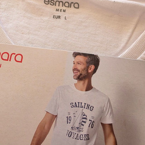 Esmara men's t-shirts size Large 100% cotton new, pack of 2