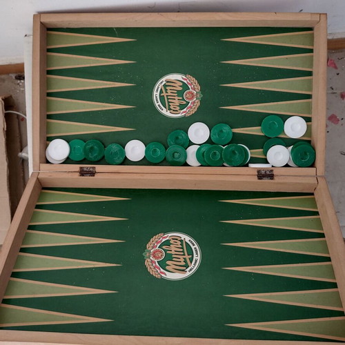 Backgammon set like new, 2 pieces, 30 years old