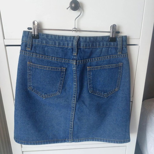 Denim mini skirt with buttons blue like new