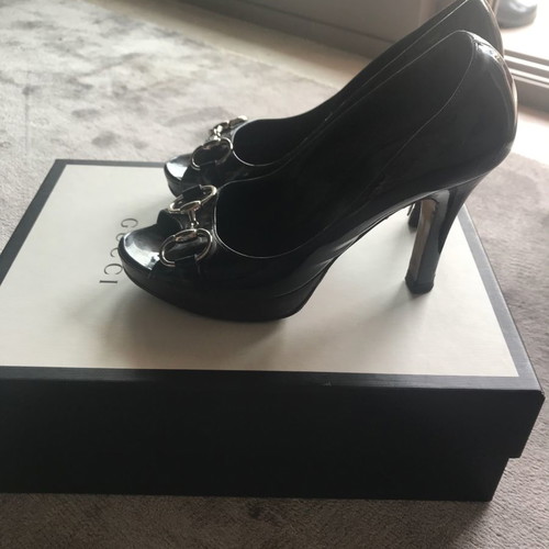 Gucci shoes pumps used leather patent size 36 black