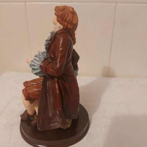 Terracotta figurine on wooden base new