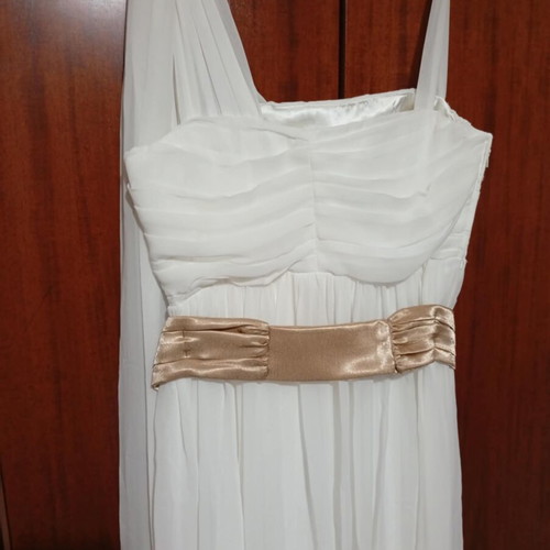 Luxury dress new from muslin and silk white