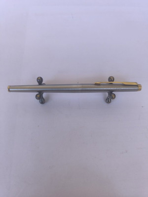 Parker Slim rollerball pen used, stainless steel, logo on cap