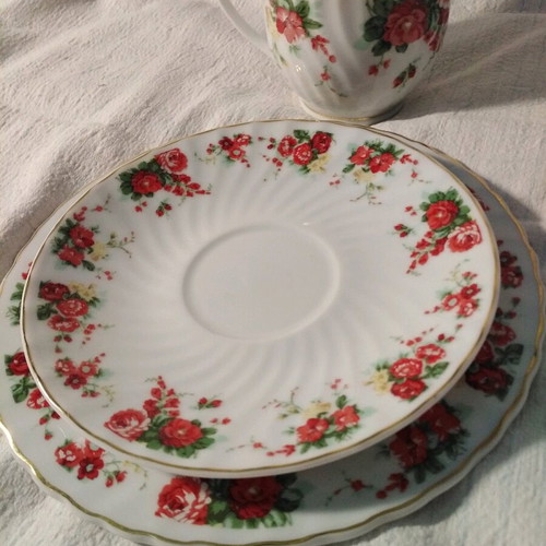 Waterside fine porcelain trio set from England