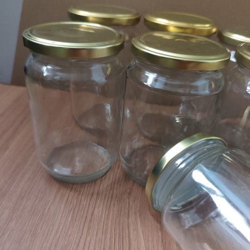 Glass jars set of 8 with metal lids like new