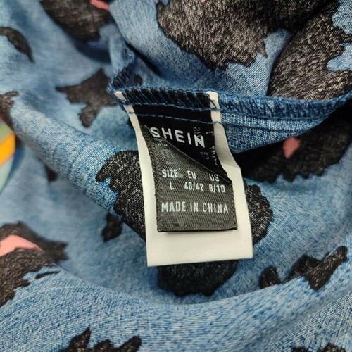 Shein jumpsuit, blue and orange, size L