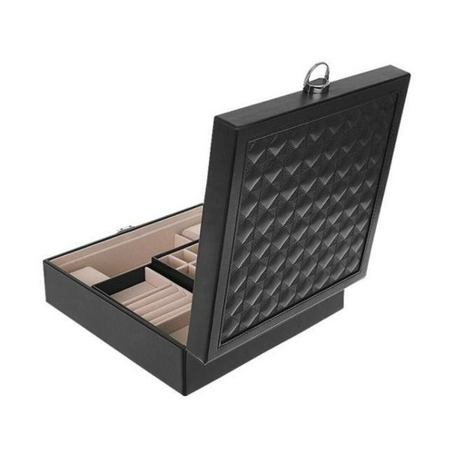 Jewelry box bijouterie new with 2 levels and black mirror