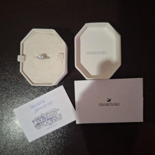 Swarovski ring size 52 like new, silver tone with crystals