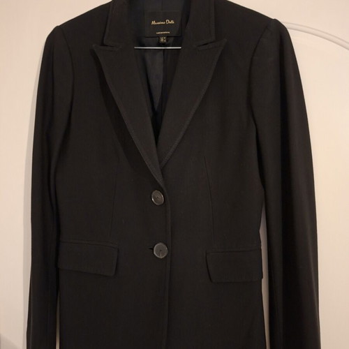 Massimo Dutti blazer size 34 black like new with lapel and flap pockets