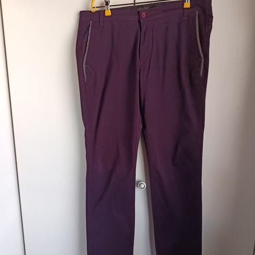 Italian Job men's pants used, eggplant color, XXL
