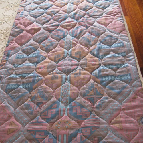 Cotton satin quilted bedspread for double bed like new