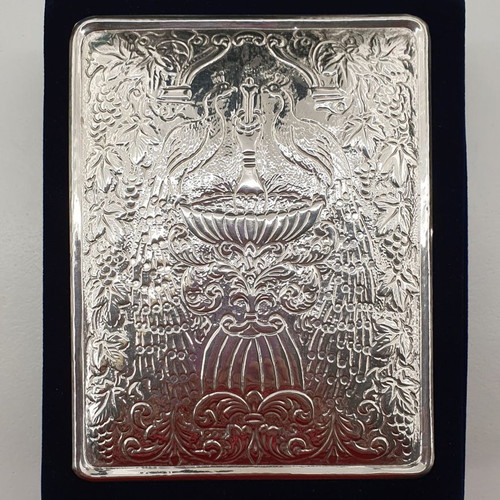 Velvet jewelry box with 925 silver and mirror