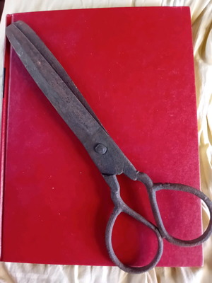 Antique large handmade scissors used