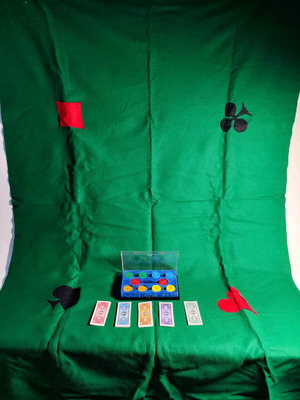 Poker felt handmade huge 118x184 cm like new, set