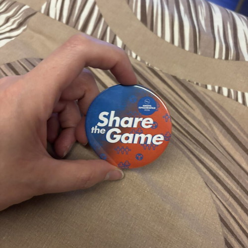 Share the Game Pin new, multicolor