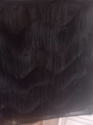 Women's mini skirt with fringes like new, black