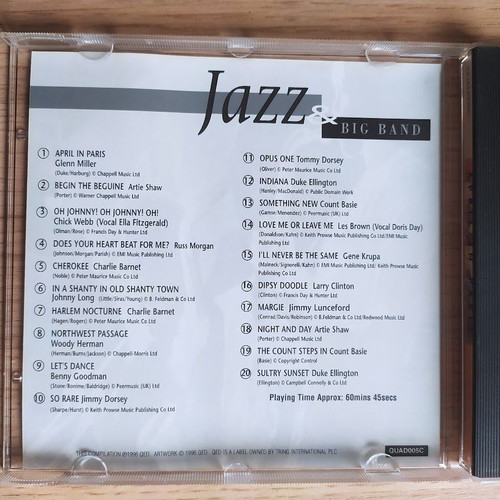 Jazz & Big Band April In Paris CD album like new, 1996, UK import
