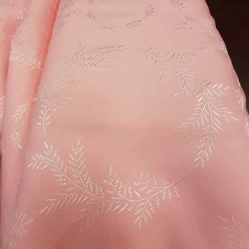 Pink jacquard fabric, double-sided, 1.80m width