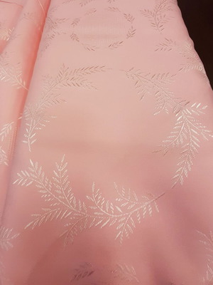 Pink jacquard fabric, double-sided, 1.80m width